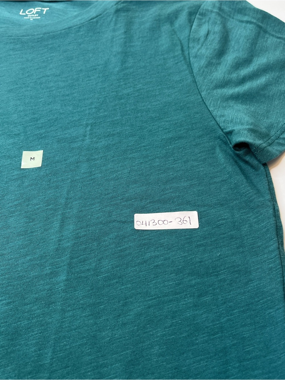 LOFT Women's Green Short-Sleeve Tee size M 100% Cotton lightweight stretch new - Picture 4 of 6
